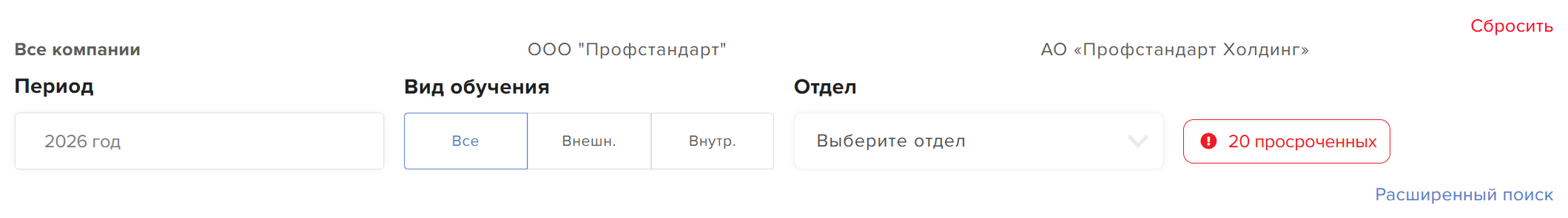 Действия по подсвеченной ячейке: определить причину и назначить обучение