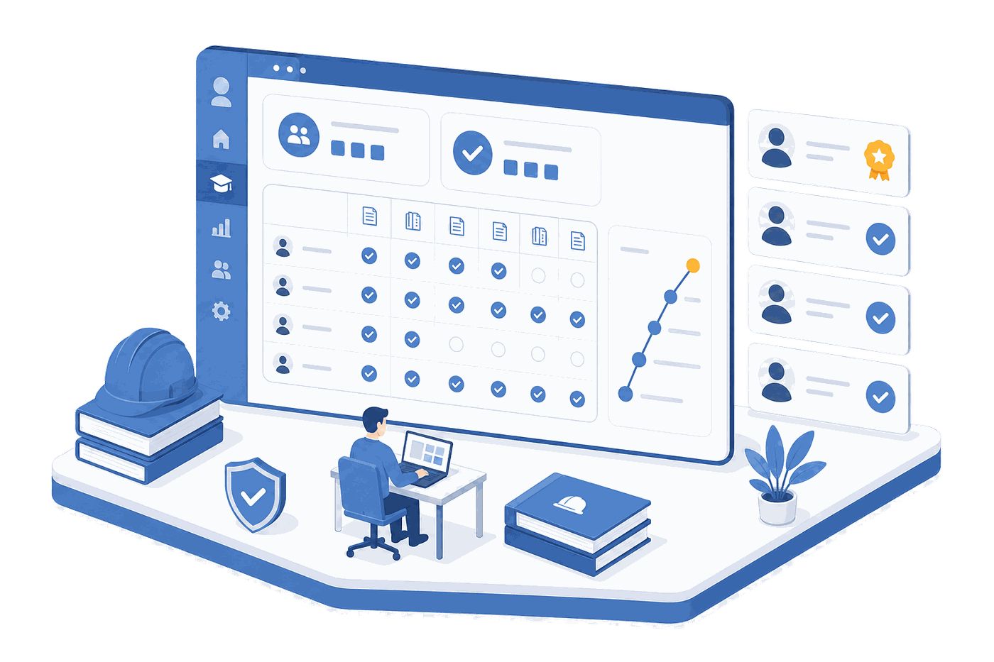 Дашборд платформы с матрицей обучения