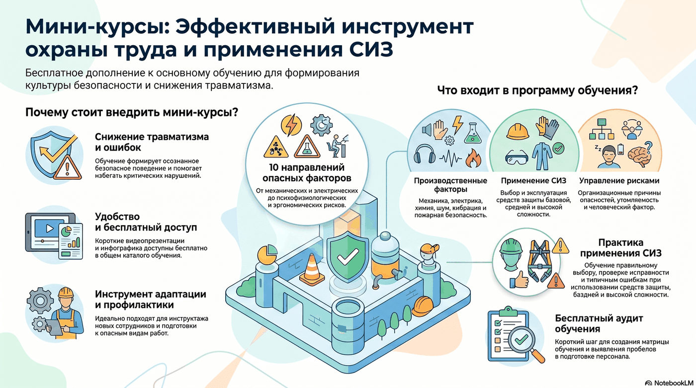 Мини-курсы по охране труда и СИЗ в каталоге обучения